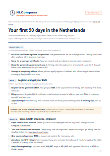 First page of the checklist